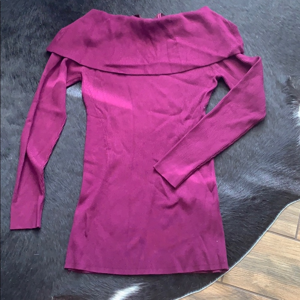 WHBM unique long sweater off shoulder